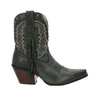 Durango Black Leather Cowboy Boots - Size 8